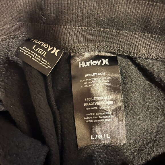 Mens Black Hurley Sweats Joggers Large - Picture 6 of 8